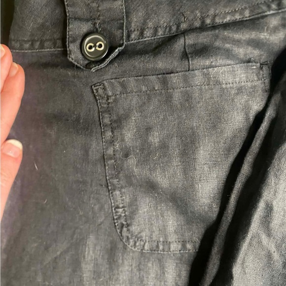 Talbots Black 100% Linen Straight Leg Pants Size 14 Career Minimalist - Picture 7 of 7